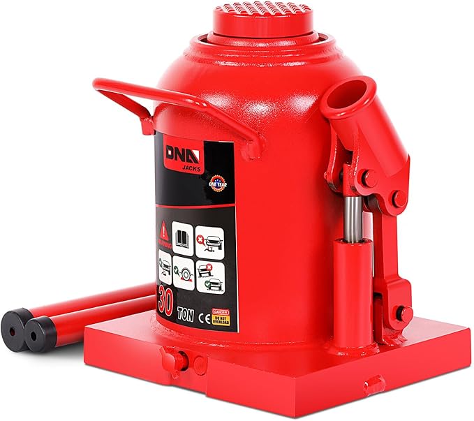30 tons / 60000 lbs Lifting Automotive Welded Hydraulic Bottle Jack for Repair Vehicle, Pickup, Truck, w/Manual Handle, Red,TOOLS-00364