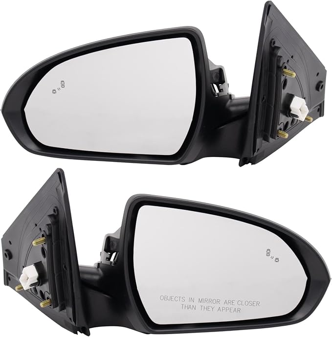 Driver and Passenger Side Mirror Power Heated Black Textured Paint to Match Compatible with 2017-2020 Hyundai Elantra HY1320253 HY1321253