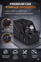 Car Trunk Organizer for SUV with Cup Holder – Foldable Trunk Organizer for Car, Car Organizer for Storage, Durable Car Organizers and Storage, Car Essentials for Easy Car Organization