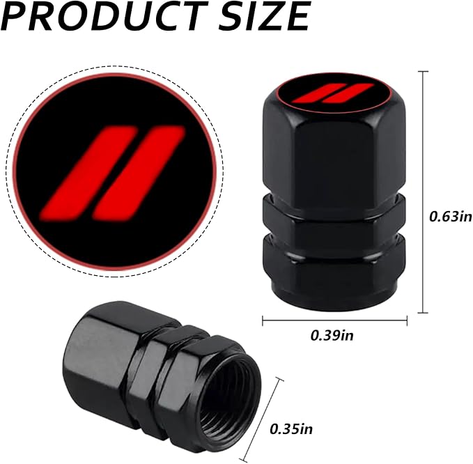 4Pack Sports Tire Valve Caps Universal Tire Air Cap Valves Stem Covers | Aluminum Alloy Rust-Proof Corrosion Resistant Leak-Proof Valve Stem Caps,for Auto SUV Truck Bicycle,Sports Gifts for Drivers