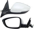 Left Driver Side Mirror Compatible with 2018-2022 Honda Accord Power Glass | Heated | with Blind Spot | with Turn Signal | Manual Folding Repalces HO1320330 (8Pins-Pearl White)