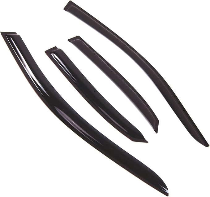 WD2-661 Dark Smoke 4 Pcs Set Window Visor (Outside Mount) Deflector Rain Guard Compatible with 1996-2001 Audi A4