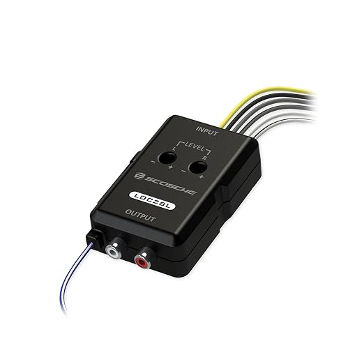 LOC2SL Line Output Converter with Remote Control Knob - 2CH High/Low RCA Converter Car Audio - Ideal for Subwoofer Amp - Line Level Converter for Car Stereo - Easy Installation - Quality Sound