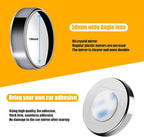 2 PCS Car Reversing Blind Spot Mirror, 2.16" x 0.39" High-definition Glass 360° Large Viewing Angle Round Mirror, Self-adhesive ABS Anti-collision Shell, Compatible with Most Models (Black)