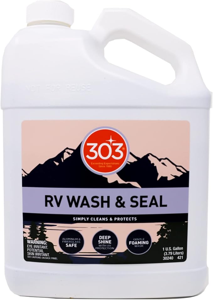 RV Wash & Seal - Clean, Streak-Free Finish, pH Neutral with High Foaming Formula, Provides A Deep Gloss Finish on RVs, Campers, Pop-ups, and Motorhomes, 1 Gallon (30240)