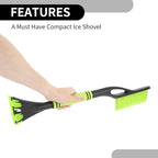 1pc 60x11cm Universal Car Ice Scraper Brush with Broom - SUV Snow Frost Remover for Car Truck RV Windscreen Side Window Anti Crash - Plastic Green Snow Shoveling Defrost Clearing