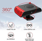 Portable 12V Car Heater & Defroster, 200W Fast Heating & Cooling Fan,Plug In Car Heater for Windshield Defogger with 360° Car Heaters for Vehicle,Car,RV,SUV