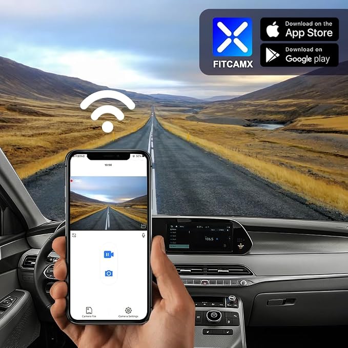 4K Dash Cam Suitable for Hyundai Palisade 2020 2021 2022 (Part No#S8000) Limited SE SEL Calligraphy, OEM Look, UHD 2160P Video, Loop Recording, WiFi & APP, G-Sensor, Easy to Set, 64GB Card