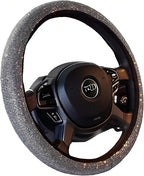 Bling Bling Women Steering Wheel Cover for car, 15 Inch Universal White Crystal Rhinestone Diamond Bling Accessories Anti-Slip Wheel Protector