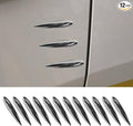 Craedli 12PCS Car Door Edge Guard Anti-Collision Strips, Bullet Head Anti-Scratch Car Door Bumper Protector Trim Strip, Universal Self Adhesive Auto Exterior Doors Edge Protector for Truck SUV(Silver)