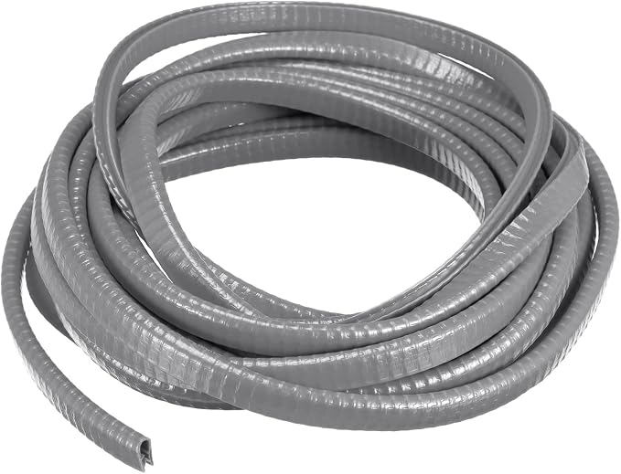 U Channel Edge Trim, 16.4ft Length Rubber Guard Seal Strip Edge Protector Fit for 1-2.5mm Edge, (15/64" W x 25/64" H) Gray