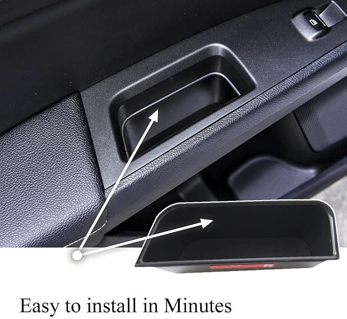 4pcs Door Side Storage Box Compatible with Ford Fusion 2013 2014 2015 2016 2017 2018 2019 2020 Armrest Phone Container Door Organizer Handle Pocket ABS Tray Insert Glove Pallet