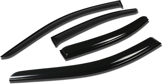 Window Visors Compatible with 09-14 Nissan Maxima, 4Pcs Front & Rear Tape-On Window Vent Visor Deflectors Rain Guard, Glossy Dark Smoke