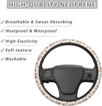 Woodland Animals Steering Wheel Covers Anti-Slip Elasticity Car Accessories Steering Wheel Protector Universal 15 Inch for Cars SUV Vehicle Truck