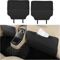 2PCS Car Kick Mat, Anti-Scratch Waterproof Anti-Slip Vehicle Back Seat Protector with Storage Pockets, Automotive Interior Seat Back Covers, Universal for SUV RV Truck (Black)