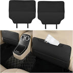2PCS Car Kick Mat, Anti-Scratch Waterproof Anti-Slip Vehicle Back Seat Protector with Storage Pockets, Automotive Interior Seat Back Covers, Universal for SUV RV Truck (Black)