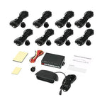Car Reverse Backup Radar System, Front and Rear Parking Sensors Kit, 8/Sensors Electronics Cars Parking Assistance Reversing Radar with LED Display and Sound Warning