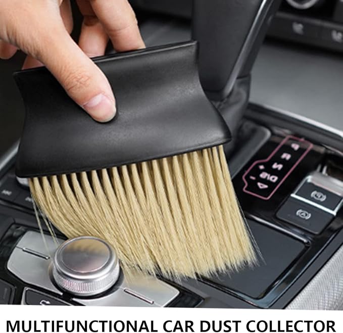 Car Interior Detailing Brush, Ultra-Soft Auto Hair Bristles Removal Dust Collectors, Universal Vehicle Interior Cleaning Dashboard, Air Conditioner Vent etc Tool Accessory (1PC, Yellow)