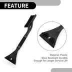1pc 60x11cm Universal Car Ice Scraper Brush with Broom - SUV Snow Frost Remover for Car Truck RV Windscreen Side Window Anti Crash - Plastic Black Snow Shoveling Defrost Clearing