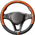 Breathable Car Steering Wheel Cover 15 inch Auto Universal Leather Wrap Non-Slip Steeringwheel Protector Automotive Interior Accessories, Purple (Suit for 14.5-15 inch)