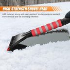26" Snow Brush and Ice Scraper for Car Windshield – 2 in 1 Winter Snow Removal Tool with Detachable Ice Shovel – Universal Snow Scraper with Ergonomic Foam Grip, No Scratch Broom for SUV Truck (Red)