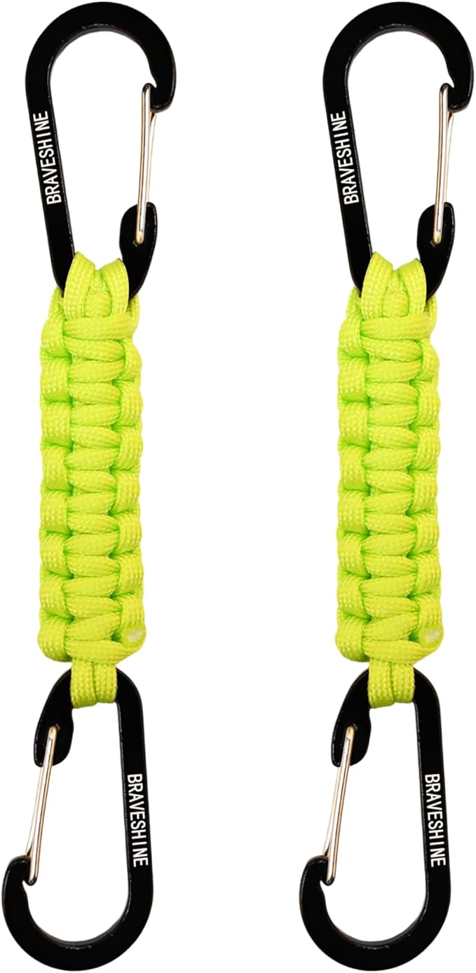 Paracord Keychain Carabiner Clip, D Ring Lanyard Hanger Stroller Hook for Water Bottle, Key, Backpacks, Men, Women