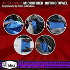 AIDEA Microfiber Towels for Cars-2PK, Large Professional Car Drying Towel, Scratch-Free & Absorbent Drying Towel for Cars, SUVs, RVs, Trucks, and Boats, 24inx 31in, Blue