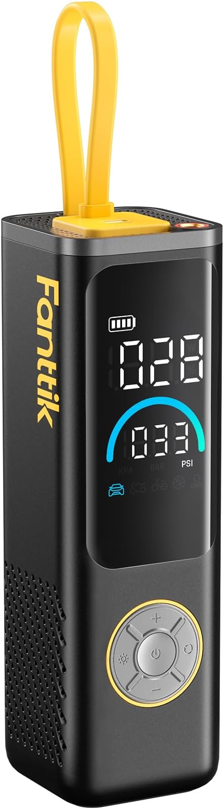 Fanttik X9 APEX Portable Air Compressor for Car Tires, 35s Fast Inflation, 150PSI Cordless Tire Inflator with Light and Power Bank, Handed Inflator for SUV, Sedan, Motorcycle, Bike, Ball, Black