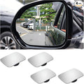 4PCS Car Blind Spot Mirror, Wide Angle HD Glass Rectangle Convex Frameless Side Blindspot Mirror with Adjustable Stick, Auto Exterior Rear View for Wide Angle, Universal for Vehicles (B)