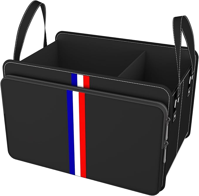 Trunk Organizer for Car, Waterproof Collapsible 3 Compartments Car Organizer, Foldable Storage for Car Accessories, Tools, Sundries for Women Men, Tote Bag (Black Black, Standard)