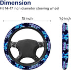 Brainrot Meme Steering Wheel Cover, Non Slip Polyester Car Wheel Protector for Car SUV Truck, Universal 15 Inch