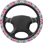 Thickened Elastic Steering Wheel Cover, Geometric Triangle Pattern Ultra, Soft, Breathable, Fit for Cars, SUVs, Trucks, Stylish Comfortable Grip