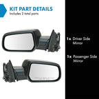 2 Piece Driver and Passenger Side Mirror Assembly Set Electric Adjustment Non-Heated No Memory Textured Compatible with 2015-2017 Chevrolet Equinox GM1320479 GM1321479