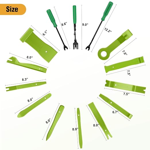 238Pcs Trim Removal Tool, Auto Push Pin Bumper Retainer Clip Set Fastener Terminal Remover Tool Adhesive Cable Clips Kit Car Panel Radio Removal Auto Clip Pliers, Green
