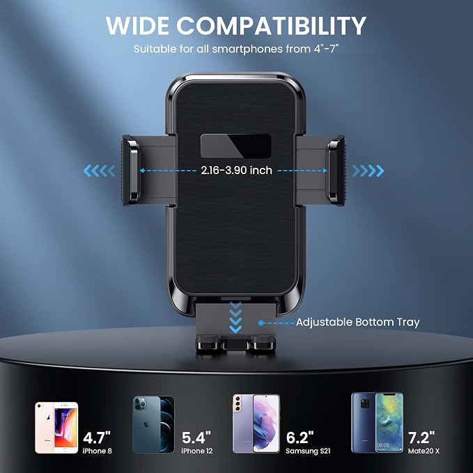 Phone Mount for Car Vent [Upgraded Metal Clip] Cell Phone Holder Car Hands Free Cradle in Vehicle Car Phone Holder Mount for Smartphone, iPhone, Cell Phone Automobile Cradles Universal
