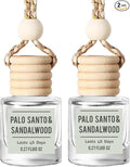 Palo Santo & Sandalwood (Santal) Hanging Car Air Freshener – Long Lasting Essential Oil Diffuser for Car, Closet, Bathroom – 2-Pack Natural Scent Deodorizer for men and women