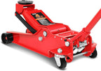 DNA Motoring Low Profile Hydraulic Trolley Service/Floor Jack, 4 Ton (8000 lbs) Capacity, Lifting Range 4.5"-20",Red,TOOLS-00307