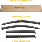 Window Visor for Toyota Corolla Cross 2022-2026, Out-Channel Rain Guards Shields Vent Wind Shade Deflector Dark Smoke 2023 22 23 24, Tape-On Outside-Mount, 4PCS
