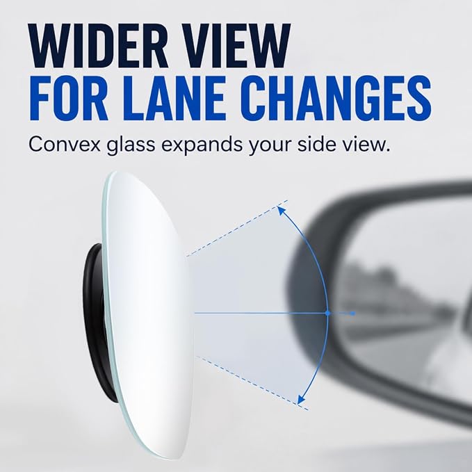 Blind Spot Mirrors - 2 Pack Oval HD Glass Frameless Convex Rear View Mirror with Wide Angle Adjustable Stick for Cars, Trucks, And Motorcycles Stuff Rearview Mirror Accessories Decor