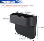 Car Cup Holder, PU Leather Cover Auto Front Seat Organizer, Black | Multifunctional Cup Drink Holder, Gap Filler Coin Bucket Storage Box, Console Side Pocket, Cell Mobile Phone Holder