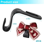 Mandark 2PCS Car Seat Headrest Hooks, Cute Bow Vehicle Hooks for Purses and Bags, Automotive Purse Hook Hanger Interior Decoration Accessories, Universal for SUV, Sedan, Truck (Red/White)