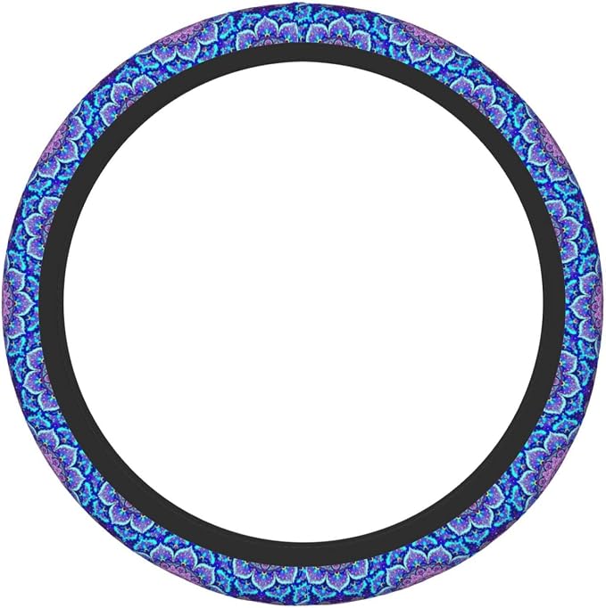 Blue Mandalas Elastic Steering Wheel Cover Non-Slip Breathable Steering Wheel Protector Fit Auto, SUVs, Truck