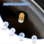 4PCS Tire Valve Stem Caps, Aluminum Tire Valve Cap, Dustproof Leak-Proof Wheel Valve Cover, Corrosion-Resistant Hexagon Stem Covers, Universal for Cars, SUVs, Trucks, Motorcycles, Bikes (Gold)