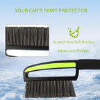 Snow Brush with Ice Scrapers for Car Windshield, Car Brush with Foam Grip, Winter Accessories, Wider Snow Scraper for Window, SUVs, Cars, Detachable Snow Removal Tool, Scratch-Free (Green)