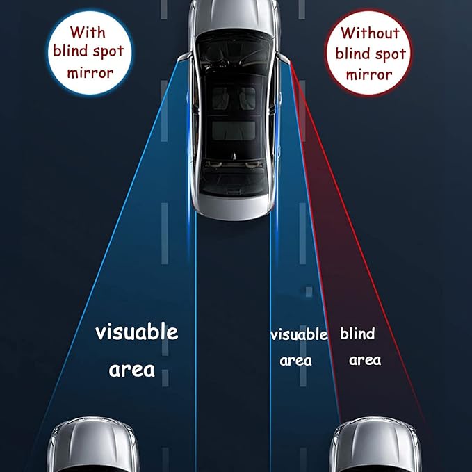 2Pcs Blind Spot Car Mirror, Automotive Side Blindspot Mirror for Car, 2.2" Round Car Rearview Mirror Accessories 360 Degree Rotating Vacuum Suction Cup for Cars, Suv, Van and Trucks (Silver)