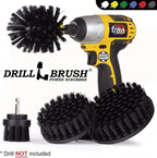 BBQ Grill Cleaning Kit - Safe Nylon Grill Brush | Set - Ultra Stiff Power Scrubber Attachments for Loose Paint, De-Scaling Rust and Graffiti Removal on Stone, Brick and Masonry