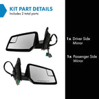 2 Piece Driver and Passenger Side Mirror Assembly Set Electric Adjustment Heated Memory Black Compatible with 2009-2012 Chevrolet Traverse GM1320384 GM1321384