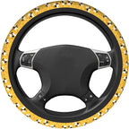 Yellow Cute Bee Insects Cartoon Steering Wheel Cover Car Accessories Cute for Women Girls Girly Universal 15 Inch Neoprene Auto Interior Decor Anti Slip Car Truck Protector