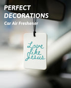 Cyan Christian Car Air Freshener 4 Pcs, Girly Pink Bow Floral Religious Hanging Air Freshener for Cars Closet Drawer Books, Cute Preppy Christian Car Accessories Mirror Decor for Women