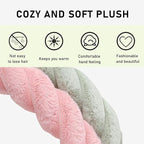 Fluffy Car Steering Wheel Cover, 15 Inches Anti-Slip Round Fuzzy Winter Steering Wheel Protector, Soft Warm Plush Steering Wheel Cover for Women Girls, Car Accessories (Green, D-Shaped)